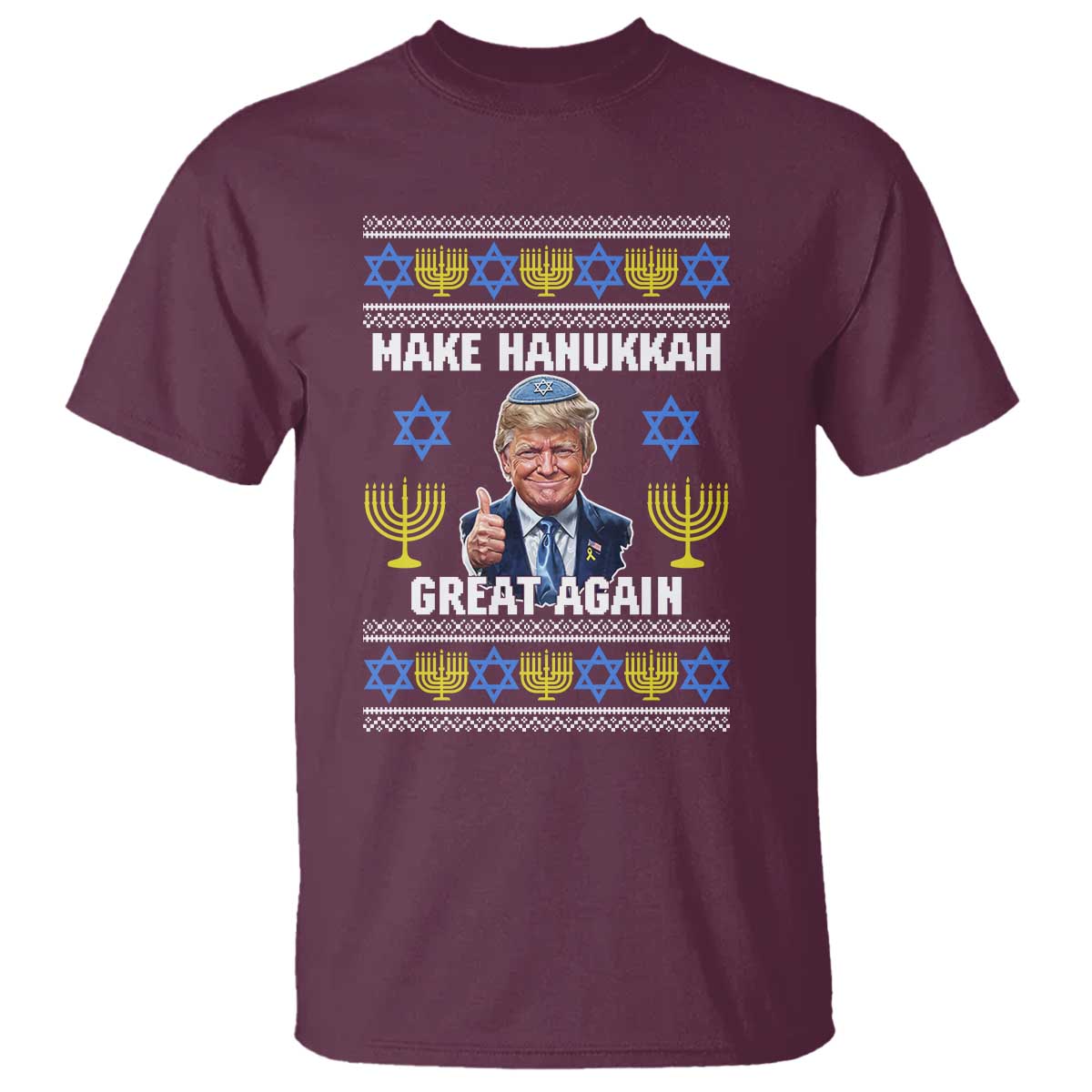 Make Hanukkah Great Again T Shirt Funny Ugly Jewish Holiday Gift - Wonder Print Shop