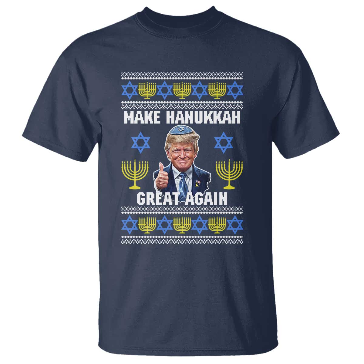 Make Hanukkah Great Again T Shirt Funny Ugly Jewish Holiday Gift - Wonder Print Shop