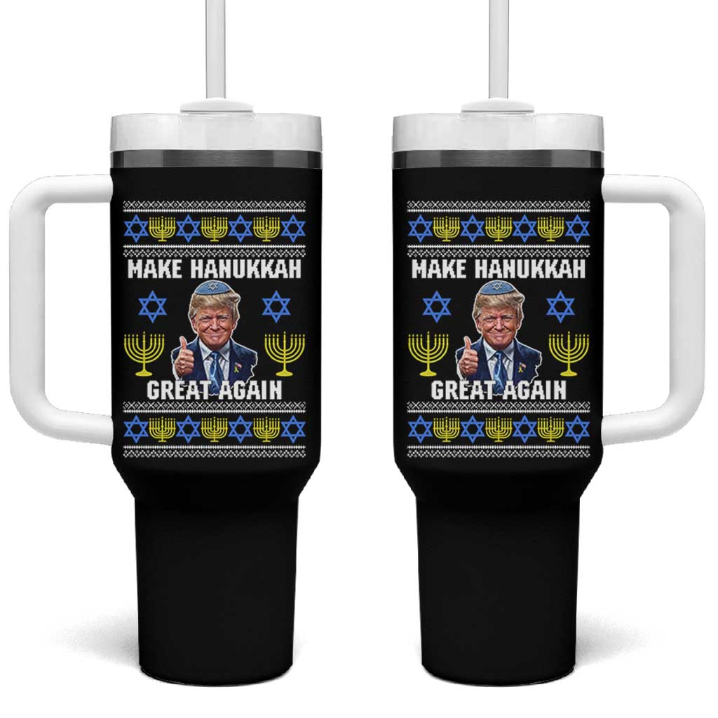 Make Hanukkah Great Again Tumbler With Handle Funny Ugly Jewish Holiday Gift - Wonder Print Shop