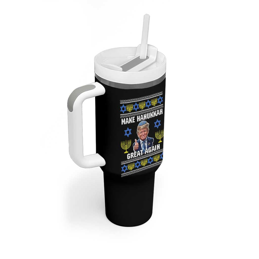 Make Hanukkah Great Again Tumbler With Handle Funny Ugly Jewish Holiday Gift - Wonder Print Shop