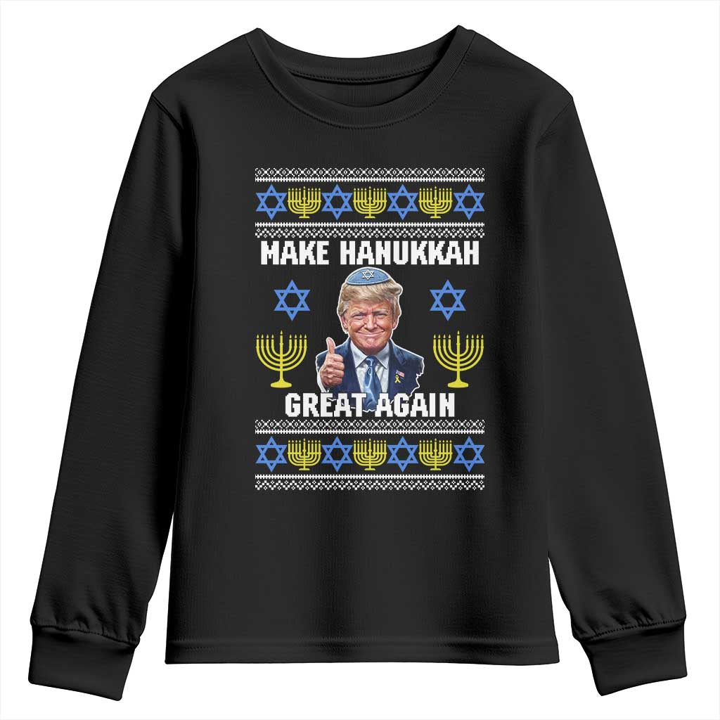 Make Hanukkah Great Again Youth Sweatshirt Funny Ugly Jewish Holiday Gift - Wonder Print Shop