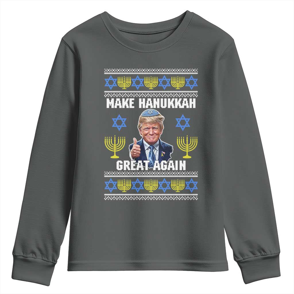Make Hanukkah Great Again Youth Sweatshirt Funny Ugly Jewish Holiday Gift - Wonder Print Shop