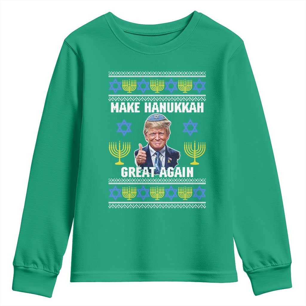 Make Hanukkah Great Again Youth Sweatshirt Funny Ugly Jewish Holiday Gift - Wonder Print Shop