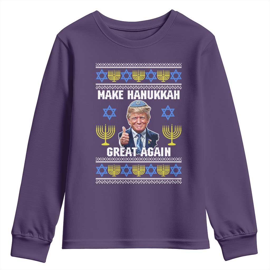Make Hanukkah Great Again Youth Sweatshirt Funny Ugly Jewish Holiday Gift - Wonder Print Shop