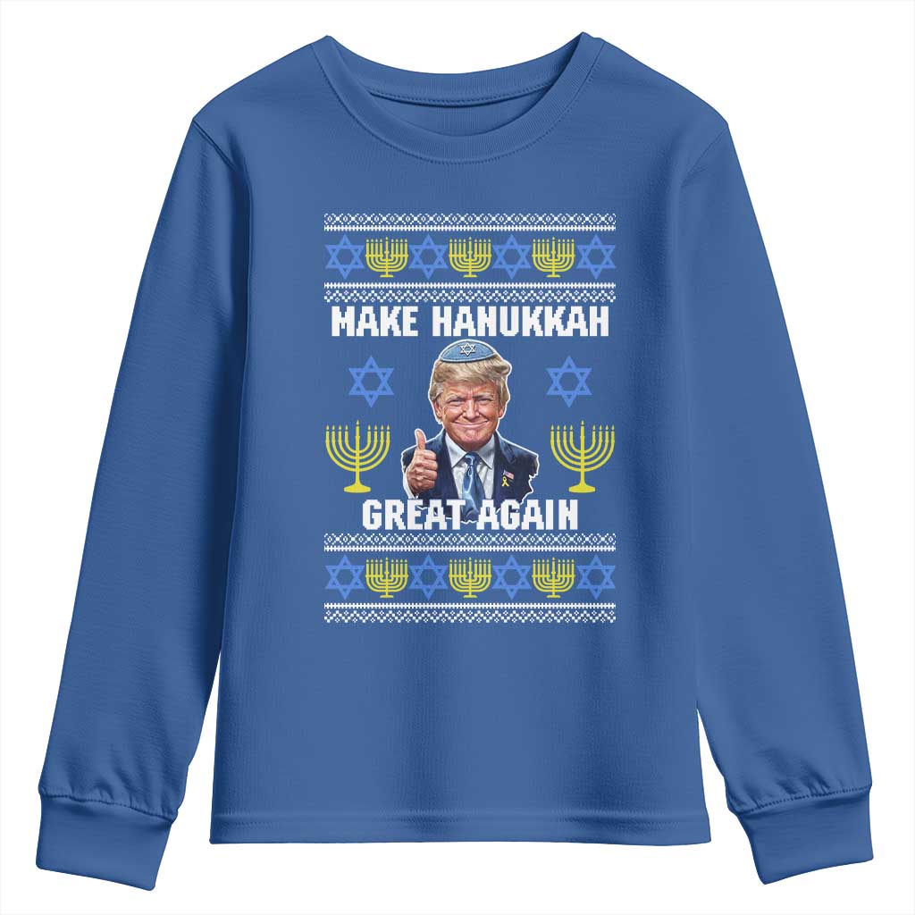 Make Hanukkah Great Again Youth Sweatshirt Funny Ugly Jewish Holiday Gift - Wonder Print Shop