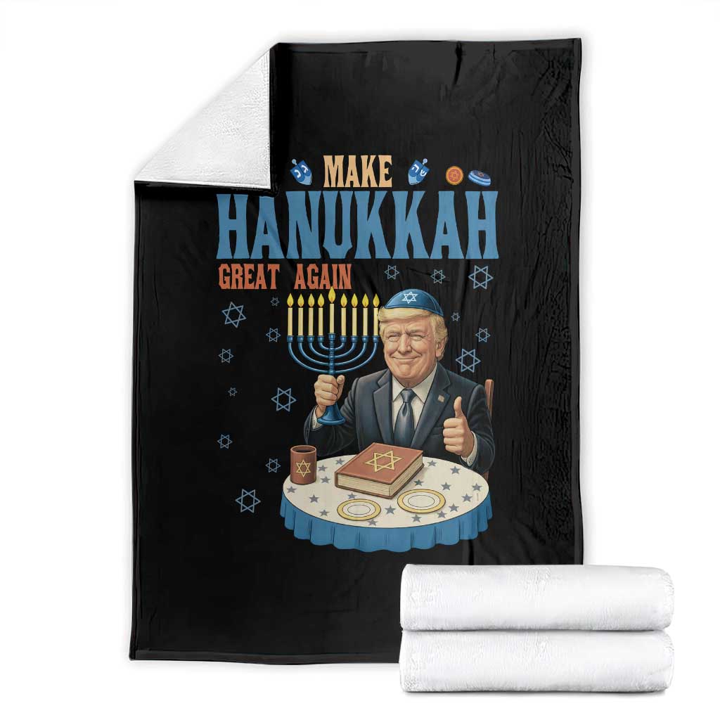 Funny Jewish Holiday Throw Blanket Make Hanukkah Great Again Ugly Gift - Wonder Print Shop