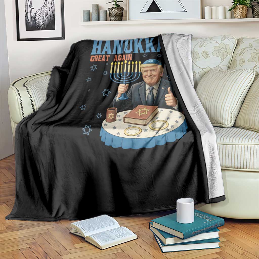 Funny Jewish Holiday Throw Blanket Make Hanukkah Great Again Ugly Gift - Wonder Print Shop
