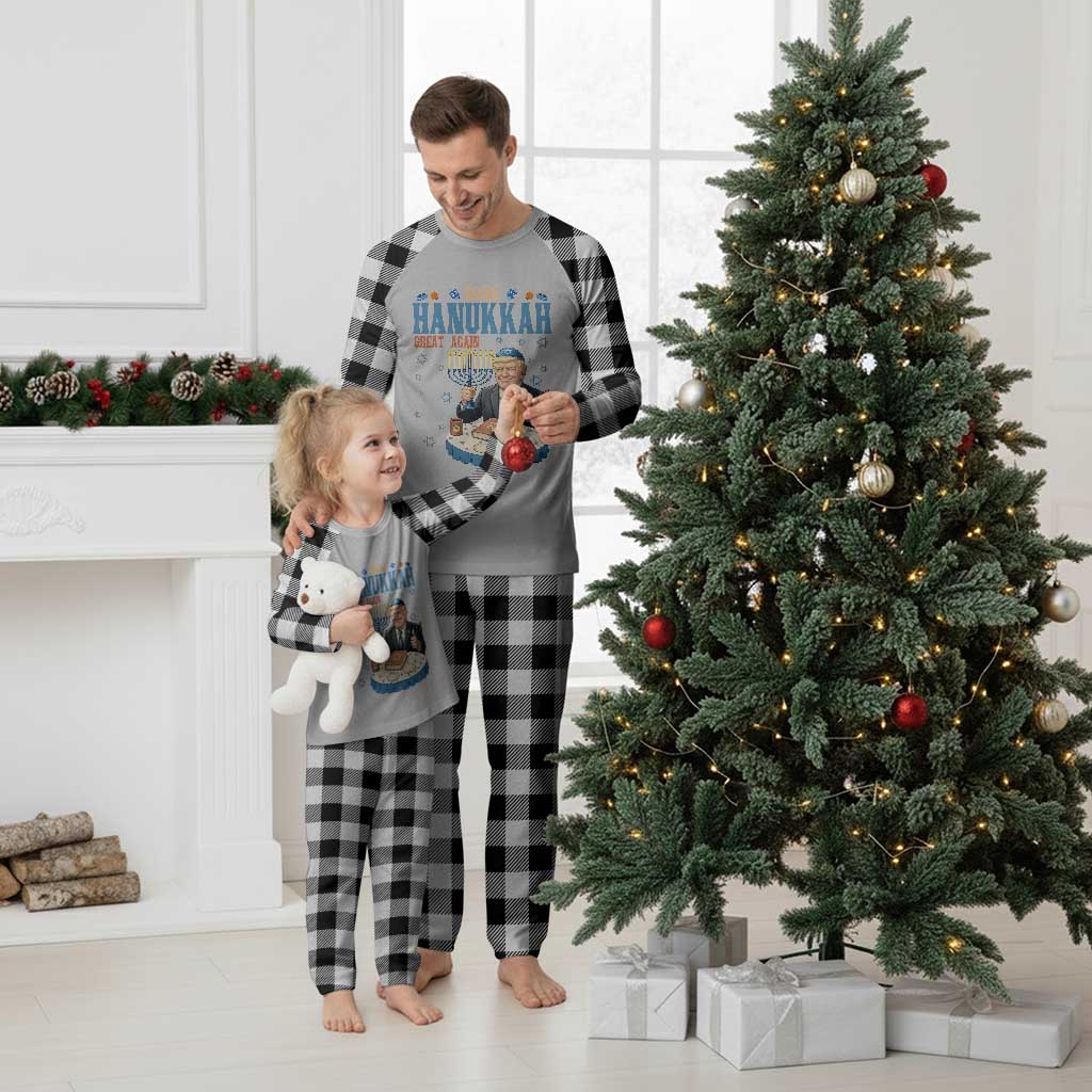 Funny Jewish Holiday Plaid Pajama Set Make Hanukkah Great Again Ugly Gift - Wonder Print Shop