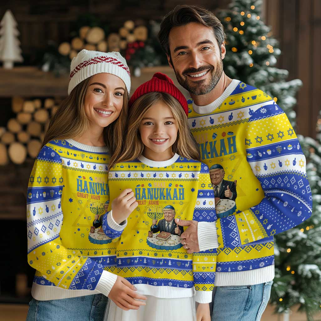 Funny Jewish Holiday Hanukkah Ugly Sweater Make Chanukkah Great Again Ugly Gift - Wonder Print Shop