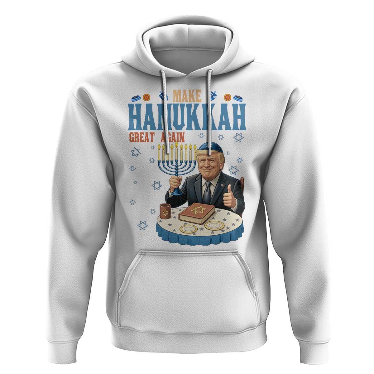 Funny Jewish Holiday Hoodie Make Hanukkah Great Again Ugly Gift - Wonder Print Shop