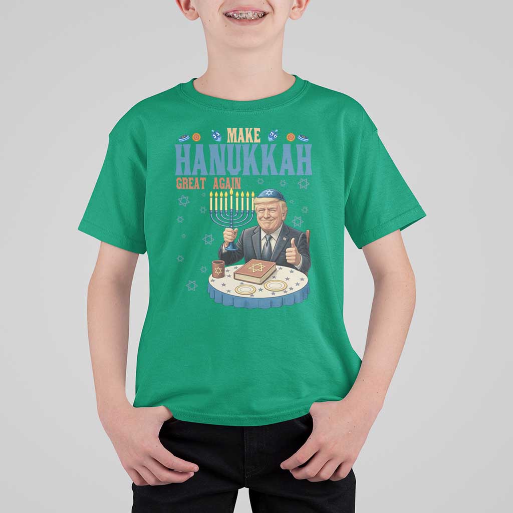 Funny Jewish Holiday T Shirt For Kid Make Hanukkah Great Again Ugly Gift - Wonder Print Shop