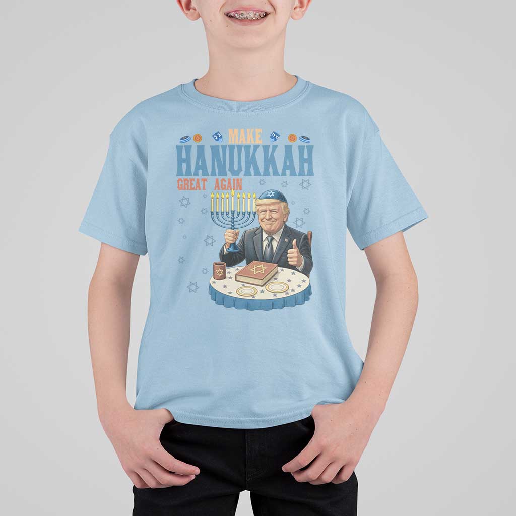 Funny Jewish Holiday T Shirt For Kid Make Hanukkah Great Again Ugly Gift - Wonder Print Shop