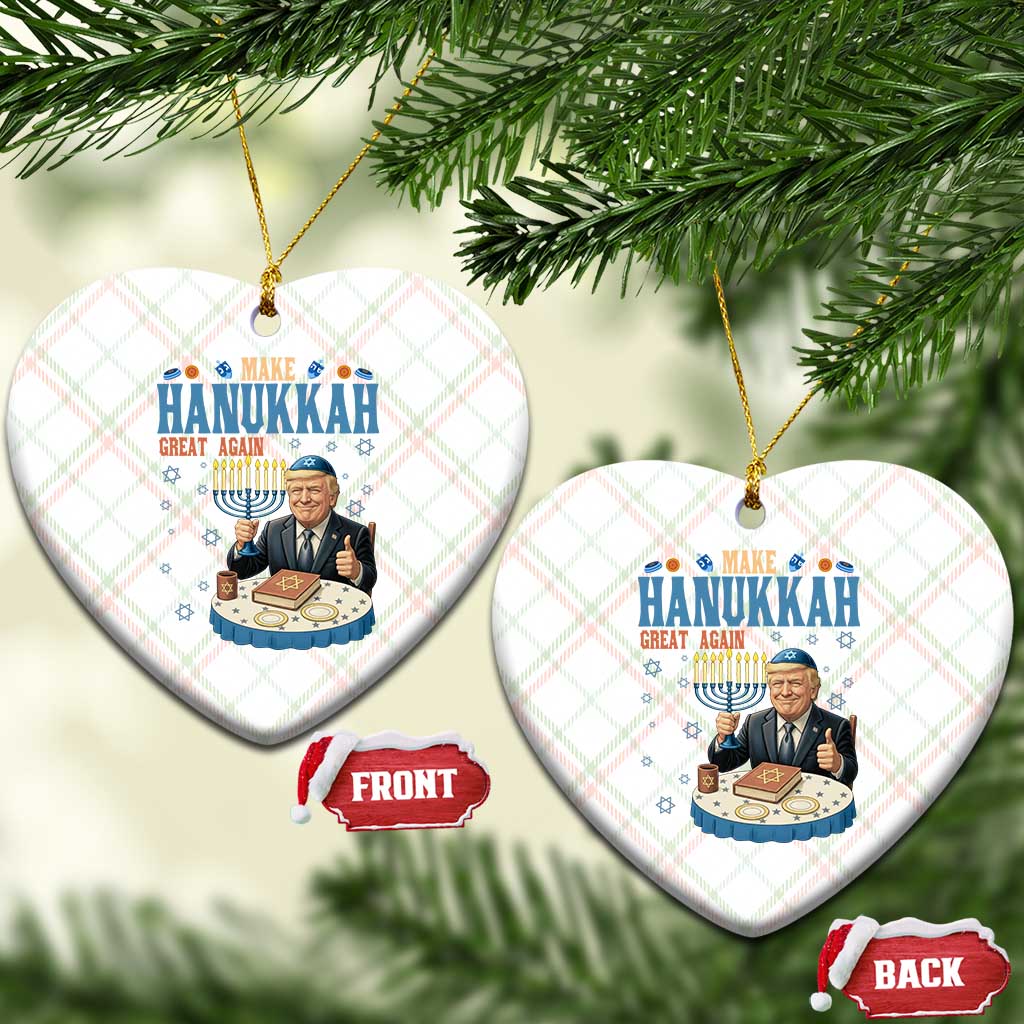 Funny Jewish Holiday Ceramic Ornament Make Hanukkah Great Again Ugly Gift - Wonder Print Shop