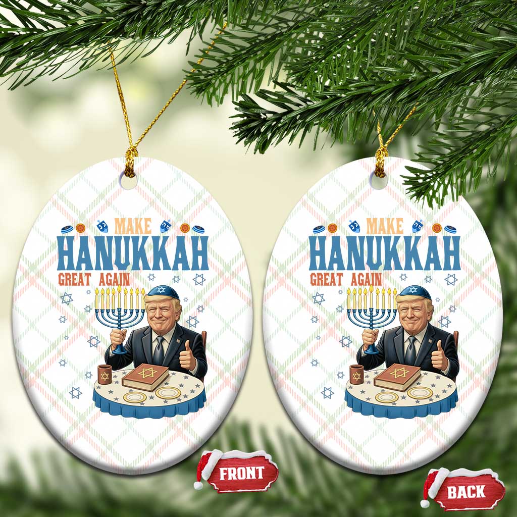 Funny Jewish Holiday Ceramic Ornament Make Hanukkah Great Again Ugly Gift - Wonder Print Shop