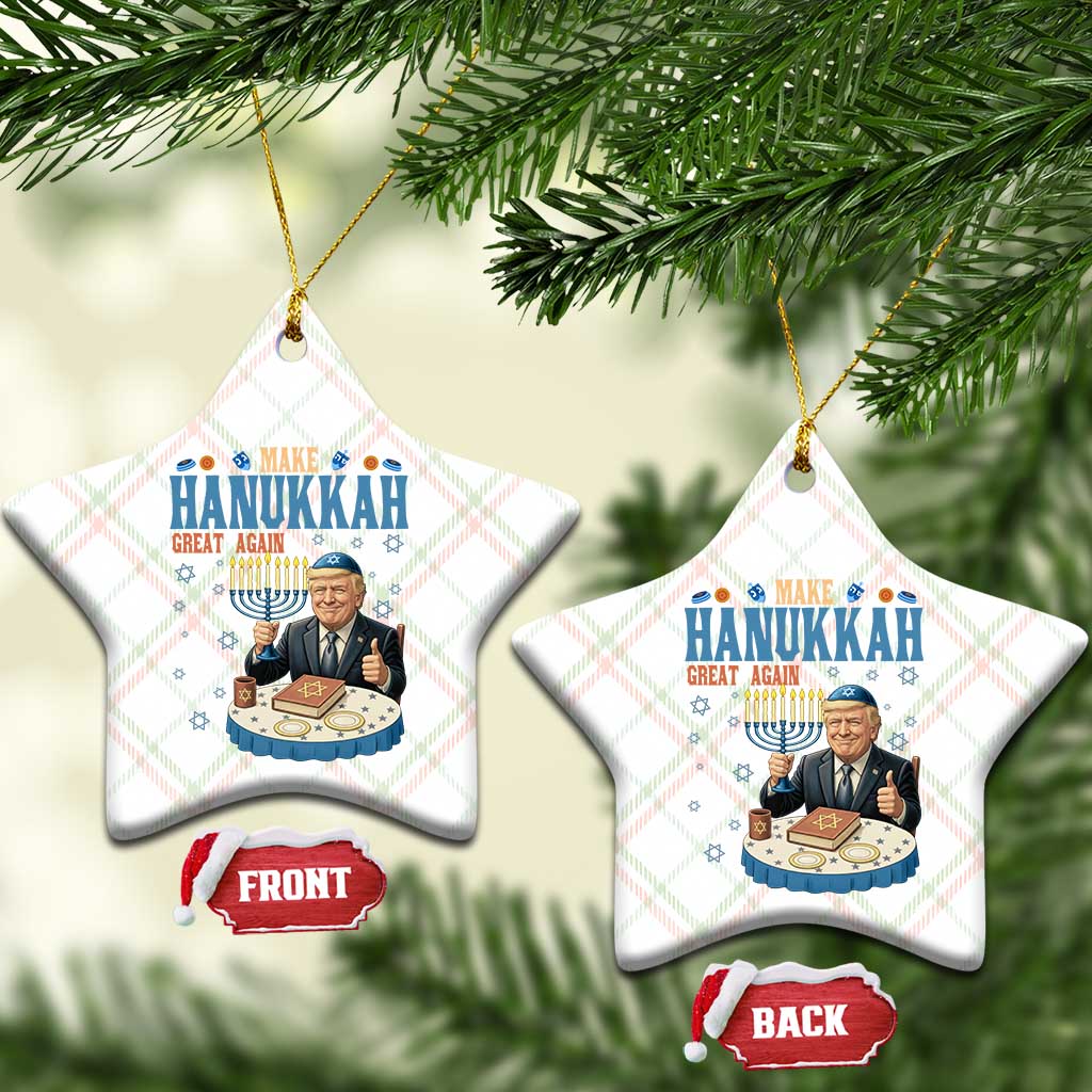 Funny Jewish Holiday Ceramic Ornament Make Hanukkah Great Again Ugly Gift - Wonder Print Shop