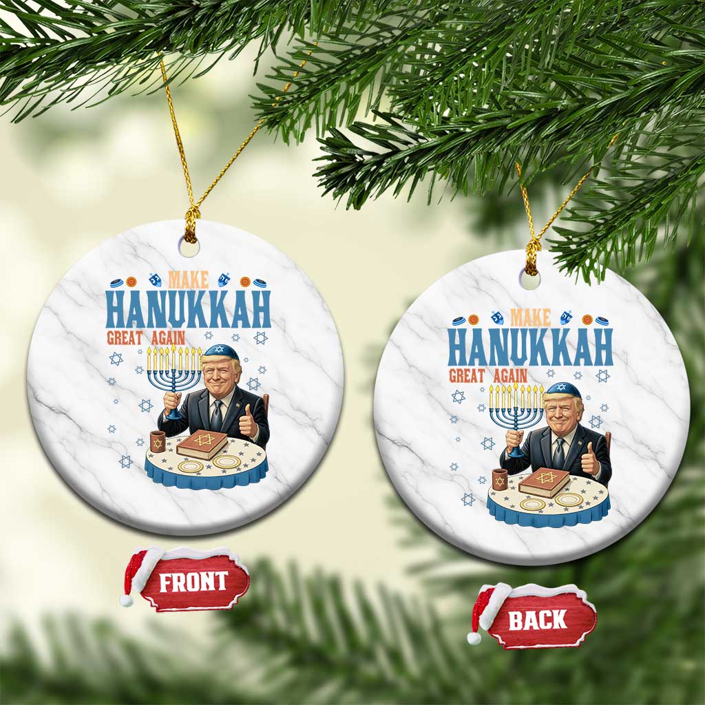 Funny Jewish Holiday Ceramic Ornament Make Hanukkah Great Again Ugly Gift - Wonder Print Shop