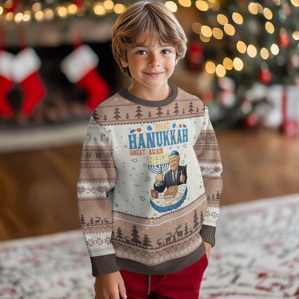 Funny Jewish Holiday Ugly Christmas Sweater Make Hanukkah Great Again Ugly Gift - Wonder Print Shop