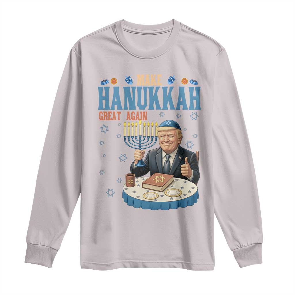 Funny Jewish Holiday Long Sleeve Shirt Make Hanukkah Great Again Ugly Gift - Wonder Print Shop