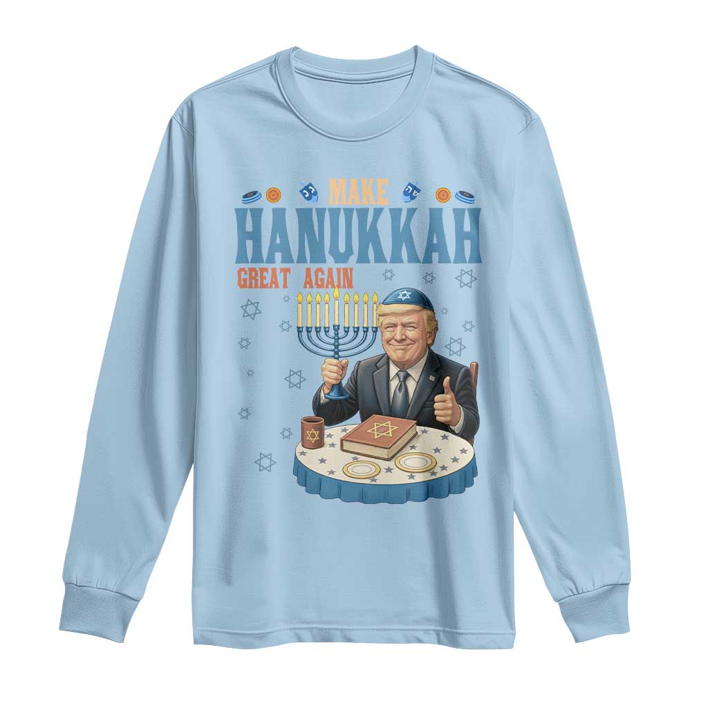 Funny Jewish Holiday Long Sleeve Shirt Make Hanukkah Great Again Ugly Gift - Wonder Print Shop