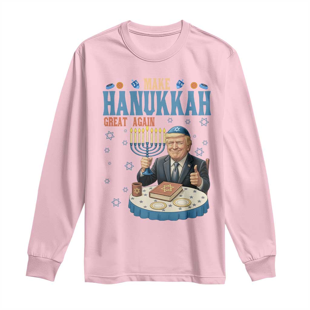 Funny Jewish Holiday Long Sleeve Shirt Make Hanukkah Great Again Ugly Gift - Wonder Print Shop
