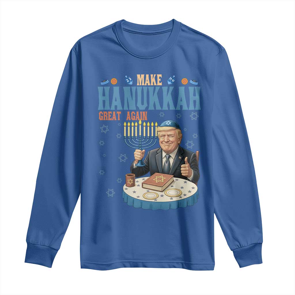 Funny Jewish Holiday Long Sleeve Shirt Make Hanukkah Great Again Ugly Gift - Wonder Print Shop