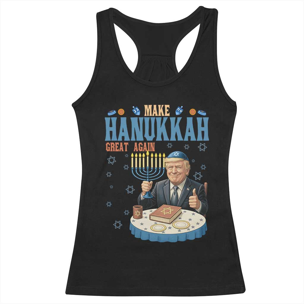 Funny Jewish Holiday Racerback Tank Top Make Hanukkah Great Again Ugly Gift - Wonder Print Shop