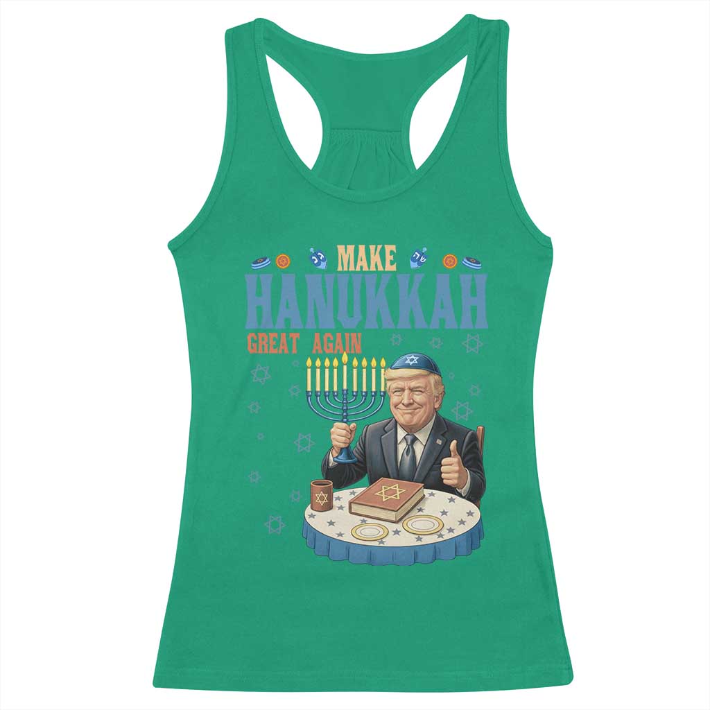 Funny Jewish Holiday Racerback Tank Top Make Hanukkah Great Again Ugly Gift - Wonder Print Shop