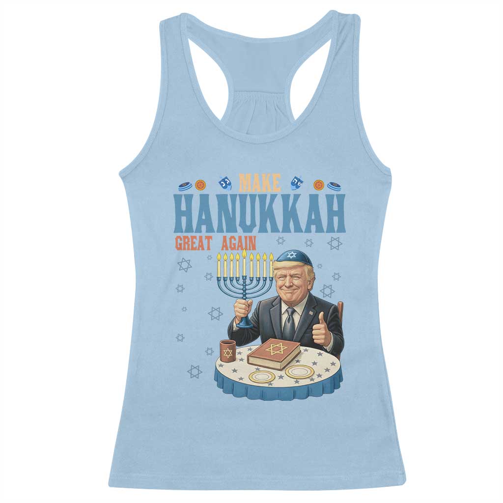 Funny Jewish Holiday Racerback Tank Top Make Hanukkah Great Again Ugly Gift - Wonder Print Shop