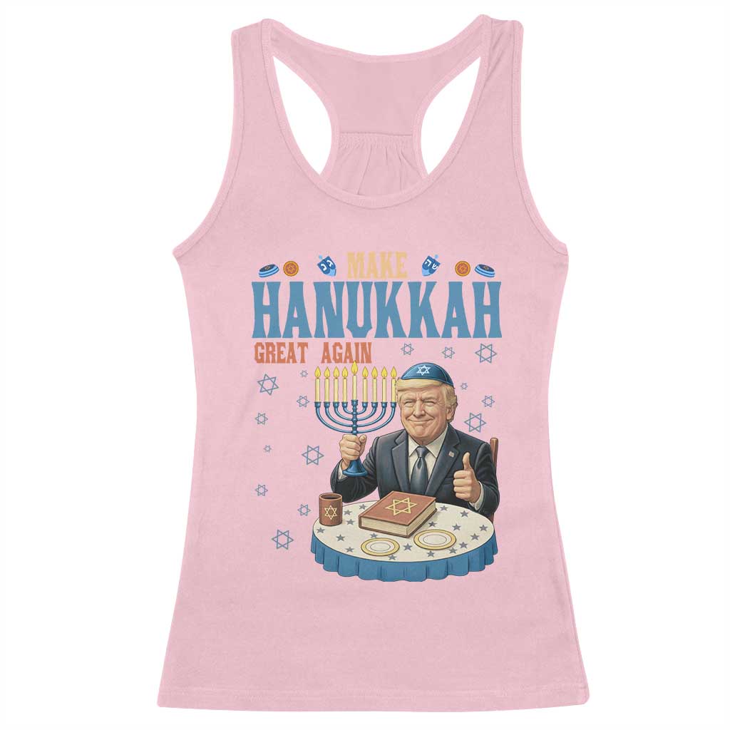 Funny Jewish Holiday Racerback Tank Top Make Hanukkah Great Again Ugly Gift - Wonder Print Shop