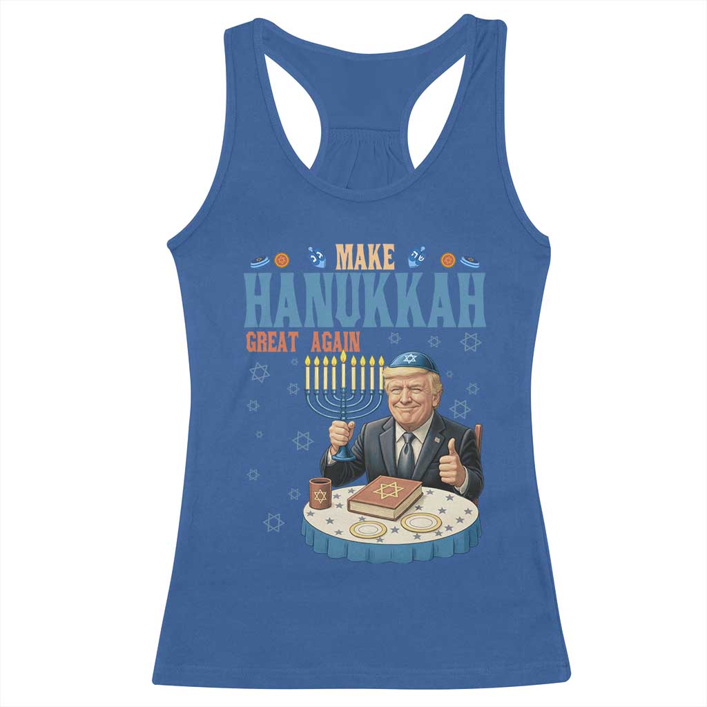 Funny Jewish Holiday Racerback Tank Top Make Hanukkah Great Again Ugly Gift - Wonder Print Shop