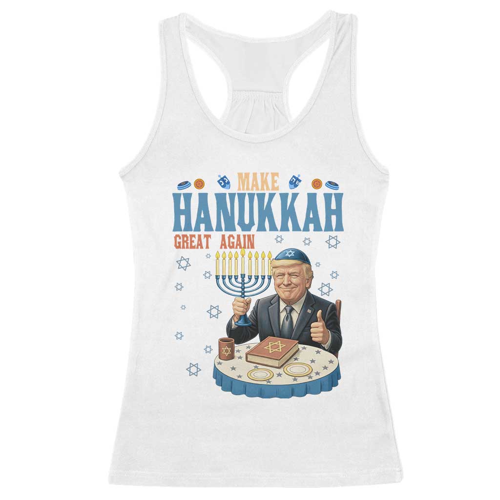 Funny Jewish Holiday Racerback Tank Top Make Hanukkah Great Again Ugly Gift - Wonder Print Shop