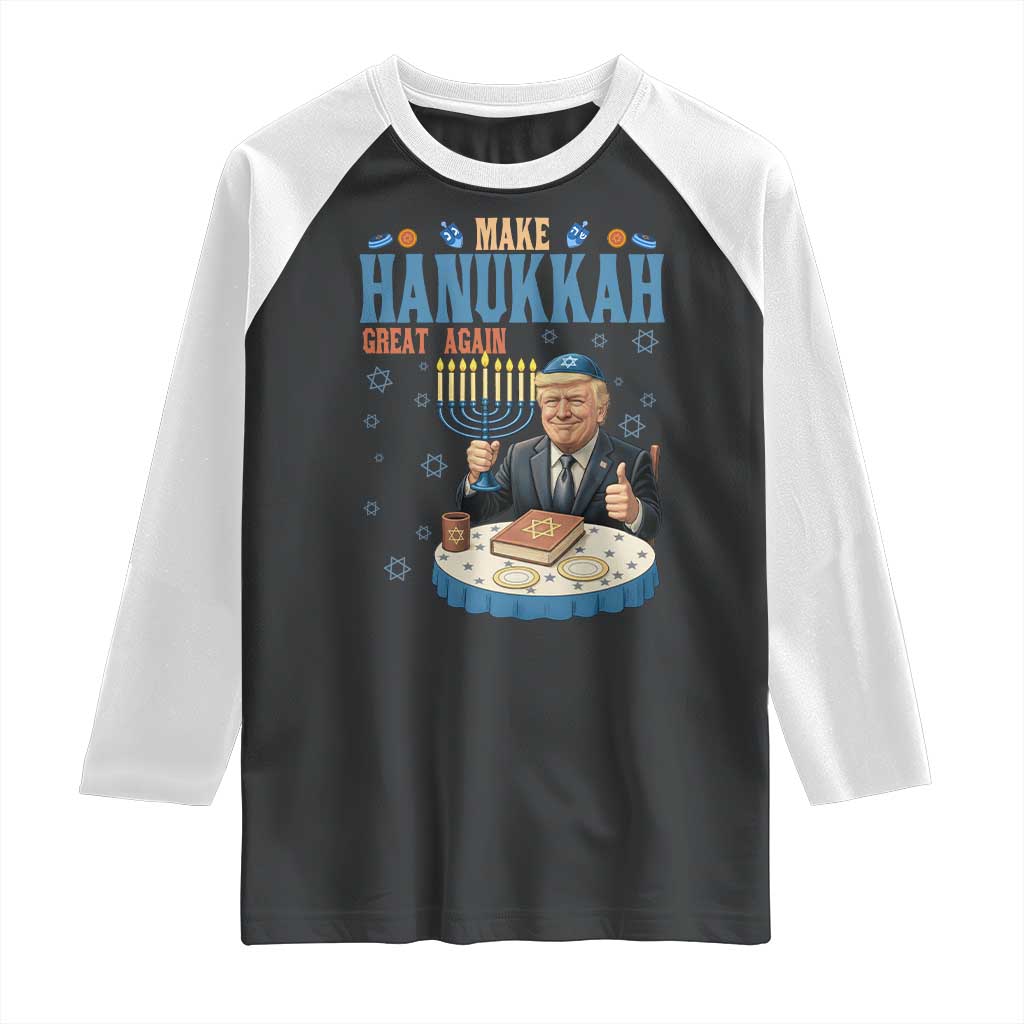 Funny Jewish Holiday Raglan Shirt Make Hanukkah Great Again Ugly Gift - Wonder Print Shop