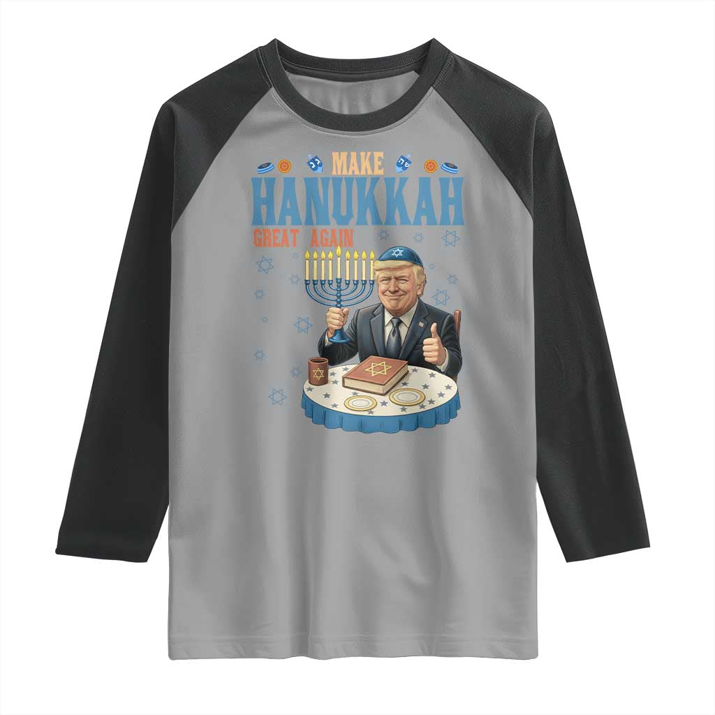 Funny Jewish Holiday Raglan Shirt Make Hanukkah Great Again Ugly Gift - Wonder Print Shop