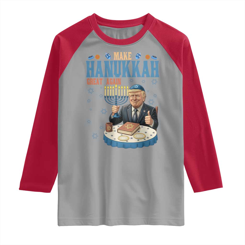 Funny Jewish Holiday Raglan Shirt Make Hanukkah Great Again Ugly Gift - Wonder Print Shop