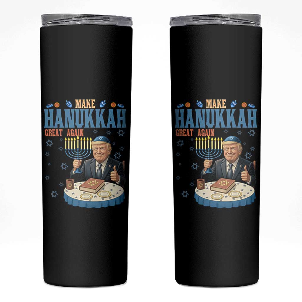 Funny Jewish Holiday Skinny Tumbler Make Hanukkah Great Again Ugly Gift - Wonder Print Shop