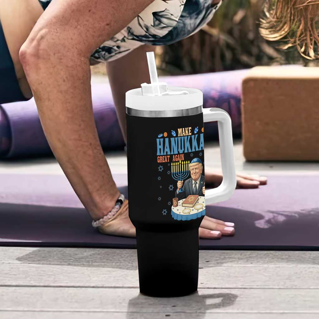 Funny Jewish Holiday Tumbler With Handle Make Hanukkah Great Again Ugly Gift - Wonder Print Shop