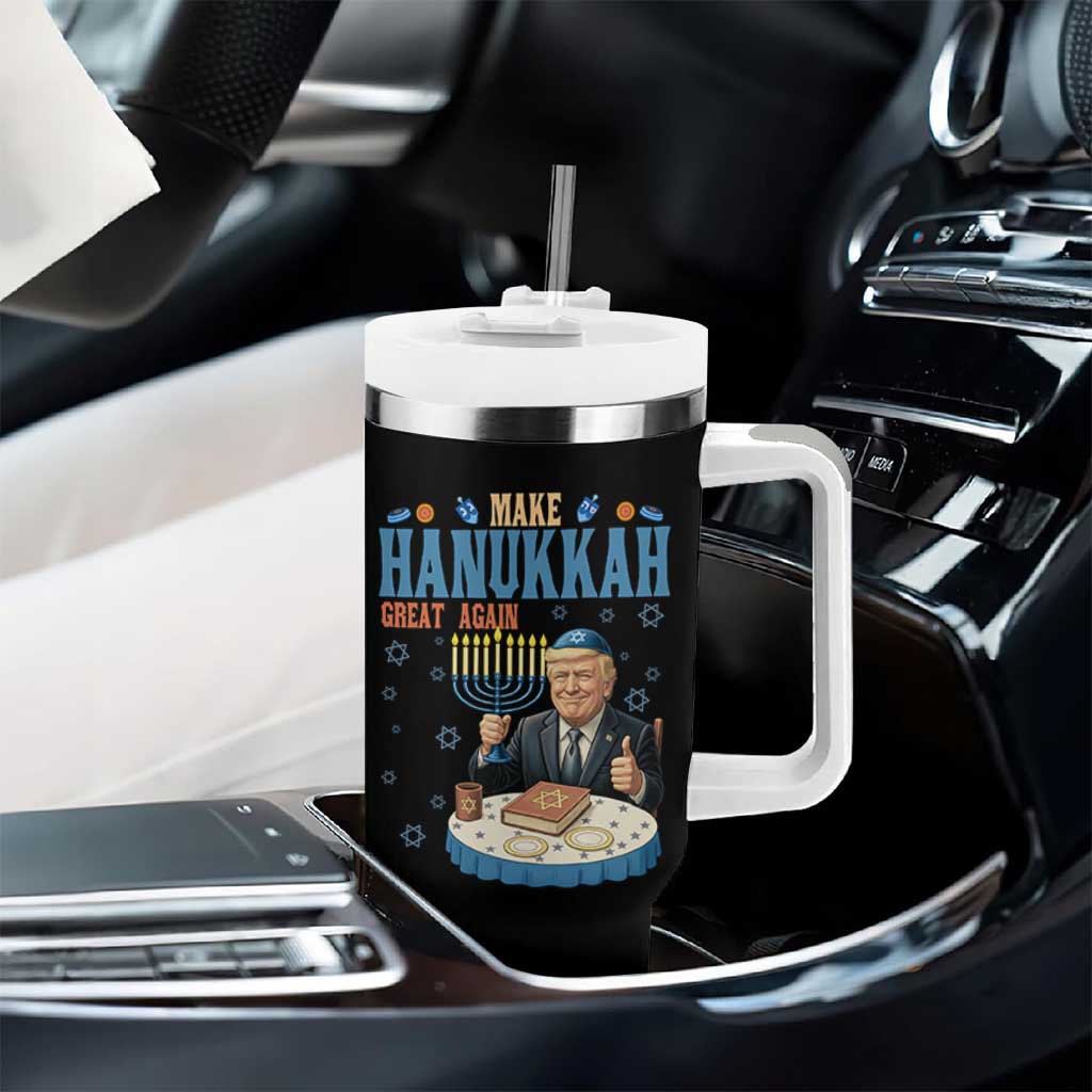 Funny Jewish Holiday Tumbler With Handle Make Hanukkah Great Again Ugly Gift - Wonder Print Shop