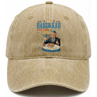 Funny Jewish Holiday Washed Cotton Baseball Cap Make Hanukkah Great Again Ugly Gift