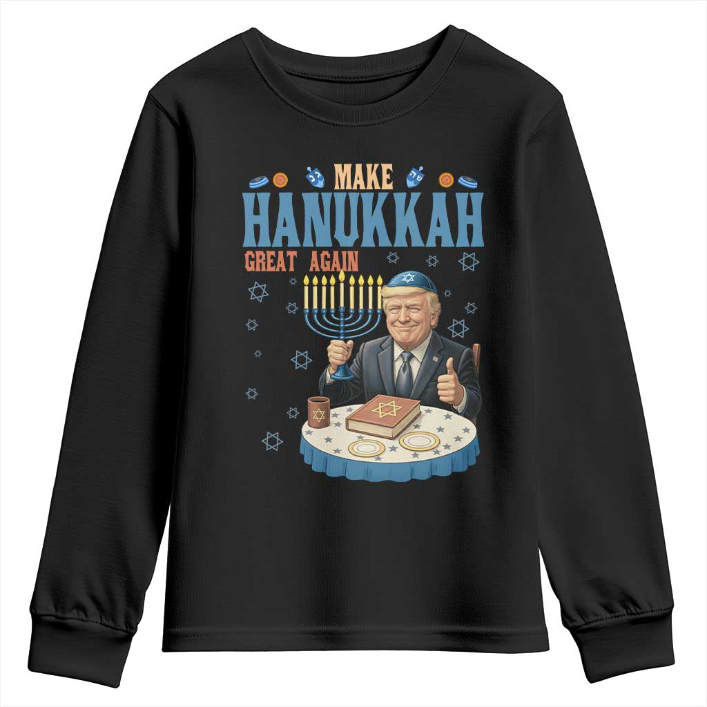 Funny Jewish Holiday Youth Sweatshirt Make Hanukkah Great Again Ugly Gift - Wonder Print Shop