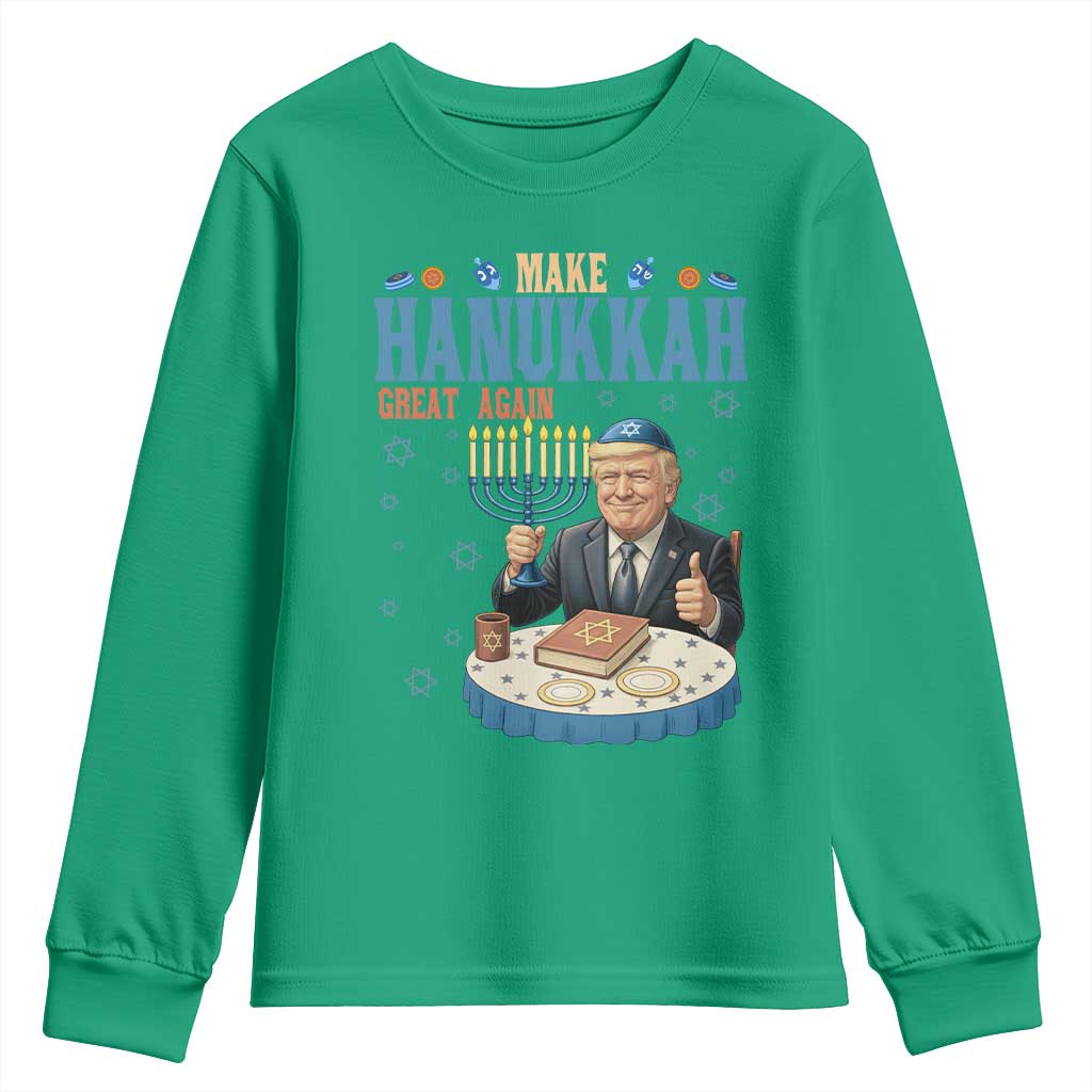 Funny Jewish Holiday Youth Sweatshirt Make Hanukkah Great Again Ugly Gift - Wonder Print Shop