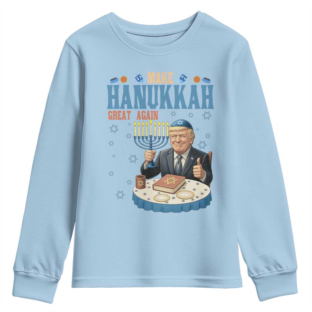 Funny Jewish Holiday Youth Sweatshirt Make Hanukkah Great Again Ugly Gift - Wonder Print Shop
