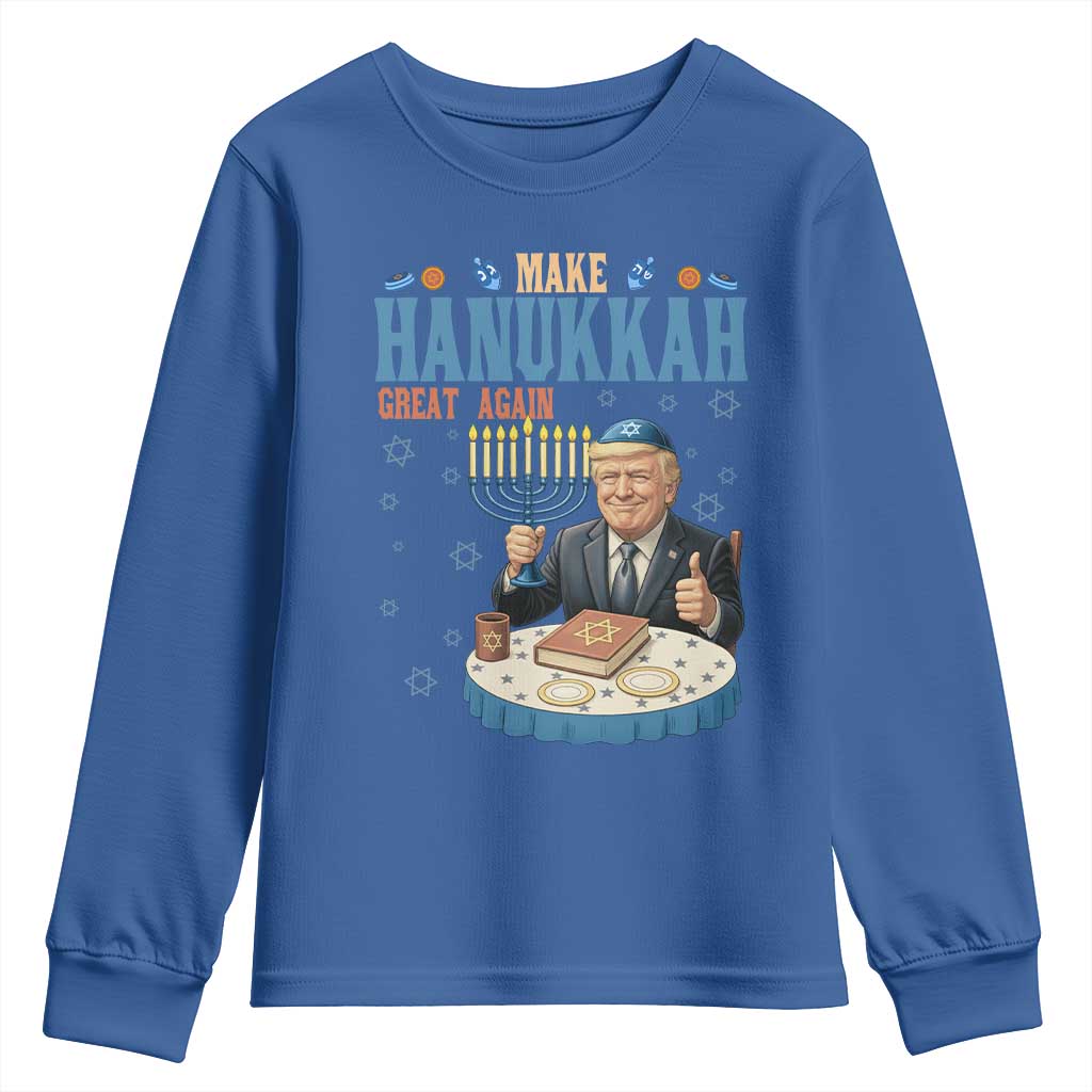 Funny Jewish Holiday Youth Sweatshirt Make Hanukkah Great Again Ugly Gift - Wonder Print Shop