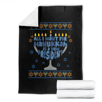 Funny Political Ugly Throw Blanket All I Want For Hanukkah Is A New President - Wonder Print Shop