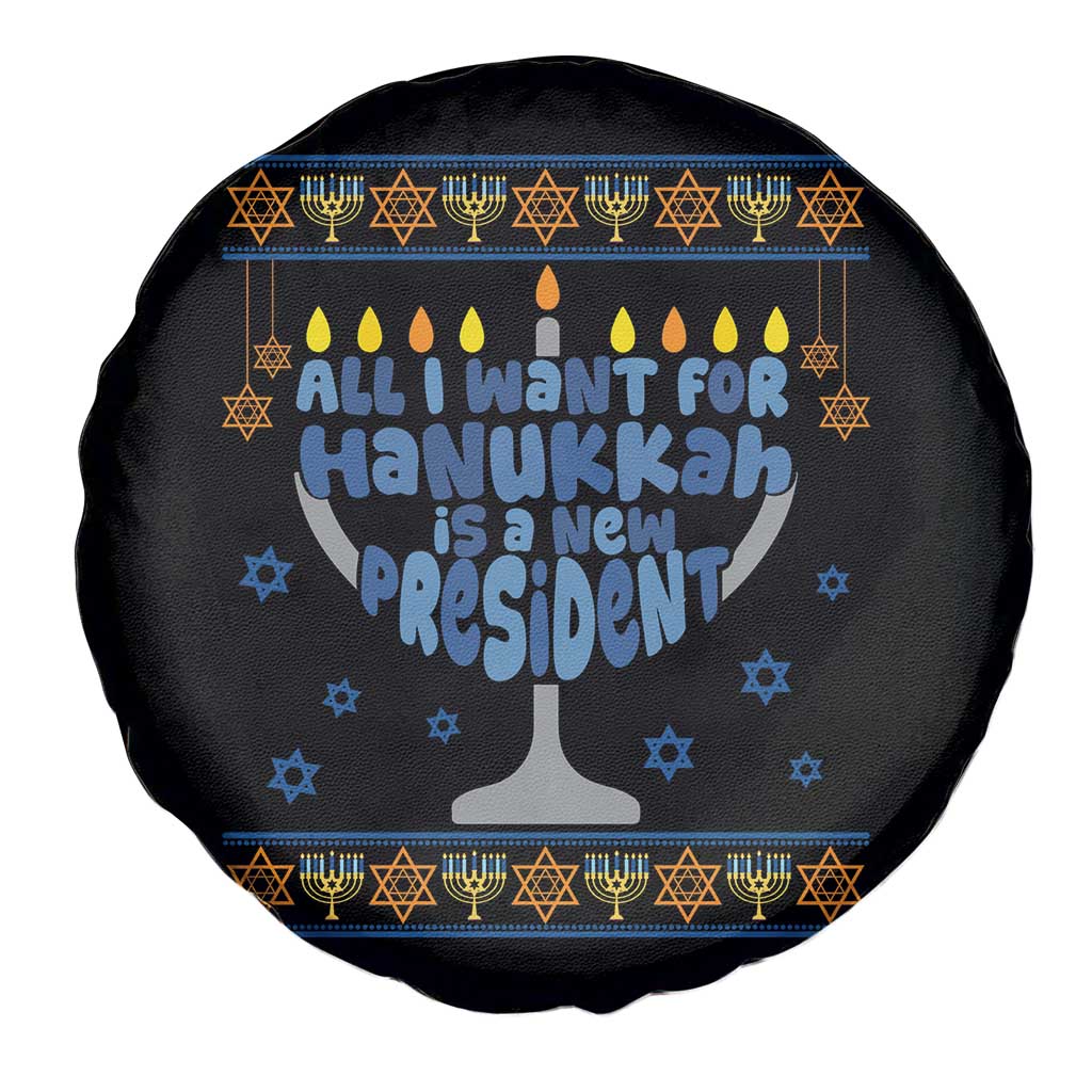 Funny Political Ugly Spare Tire Cover All I Want For Hanukkah Is A New President - Wonder Print Shop