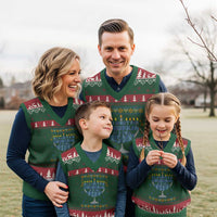 Funny Political Ugly V-Neck Knit Sweater Vest All I Want For Hanukkah Is A New President - Wonder Print Shop