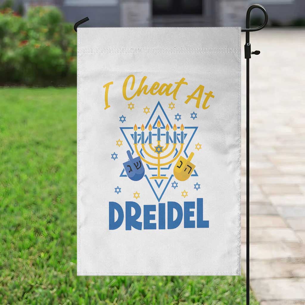 I Cheat At Dreidel Garden Flag Funny Hanukkah Jewish Gift - Wonder Print Shop