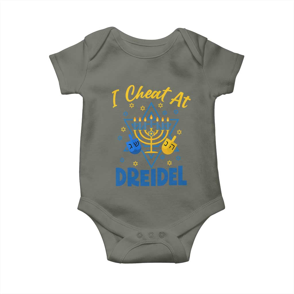 I Cheat At Dreidel Baby Onesie Funny Hanukkah Jewish Gift - Wonder Print Shop