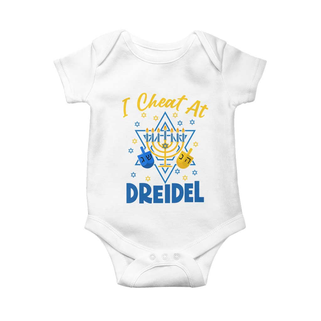 I Cheat At Dreidel Baby Onesie Funny Hanukkah Jewish Gift - Wonder Print Shop