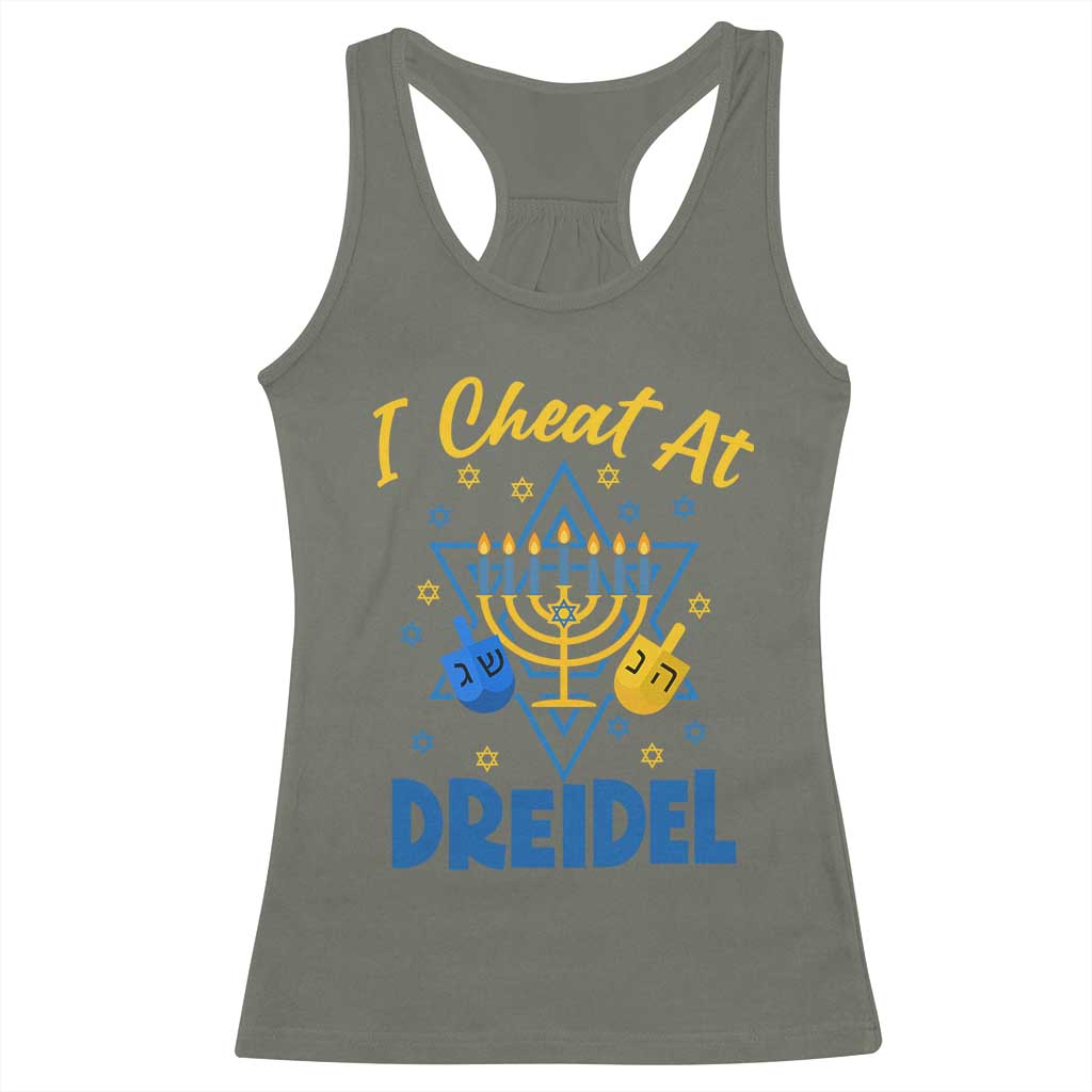 I Cheat At Dreidel Racerback Tank Top Funny Hanukkah Jewish Gift - Wonder Print Shop