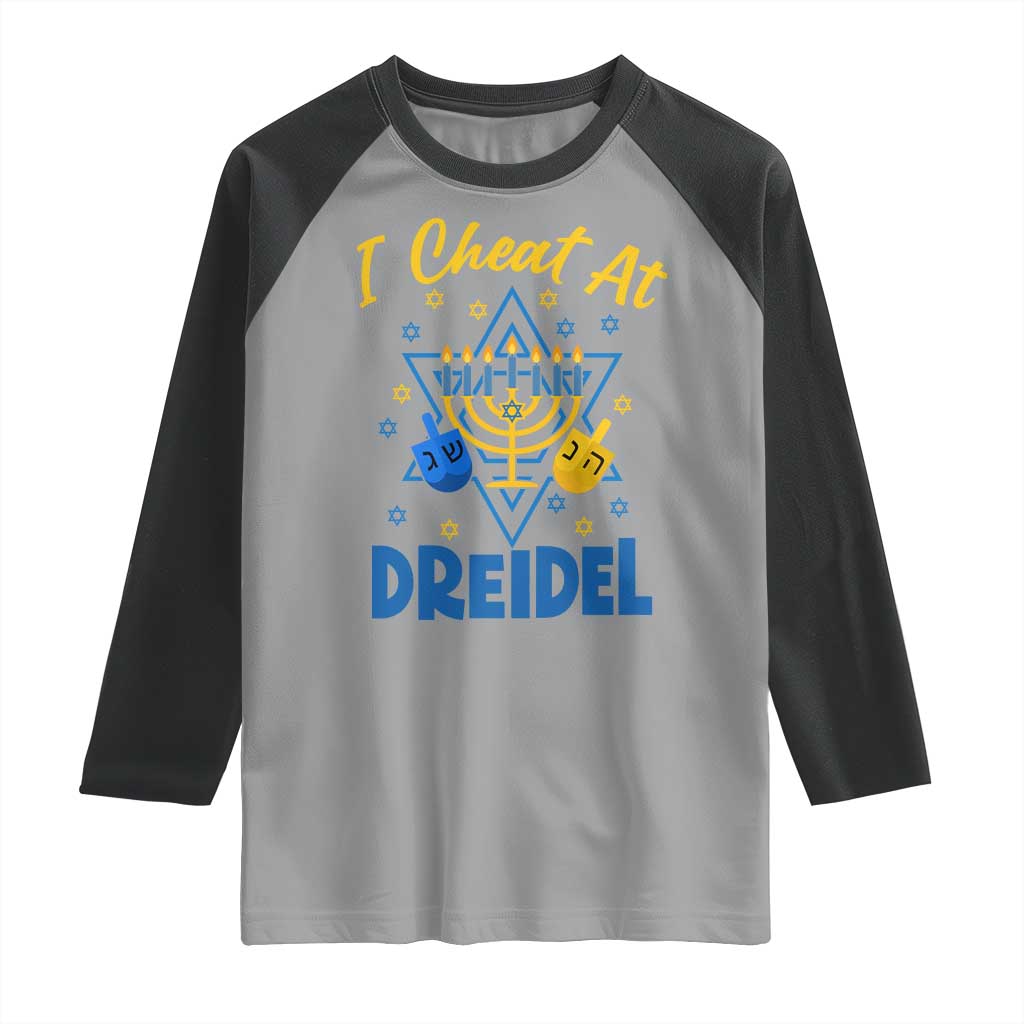 I Cheat At Dreidel Raglan Shirt Funny Hanukkah Jewish Gift - Wonder Print Shop
